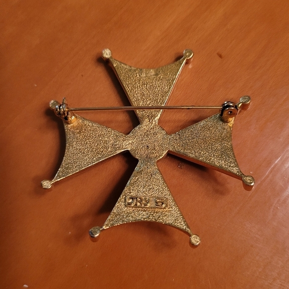 Vintage Jay Strongwater Maltese Cross‎ Brooch - Picture 2 of 4